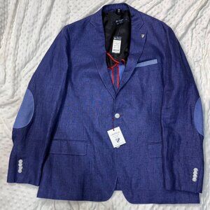 NWT Cremieux Classics Linen Sportcoat Blazer Jacket MENS Size XL Elbow Patches